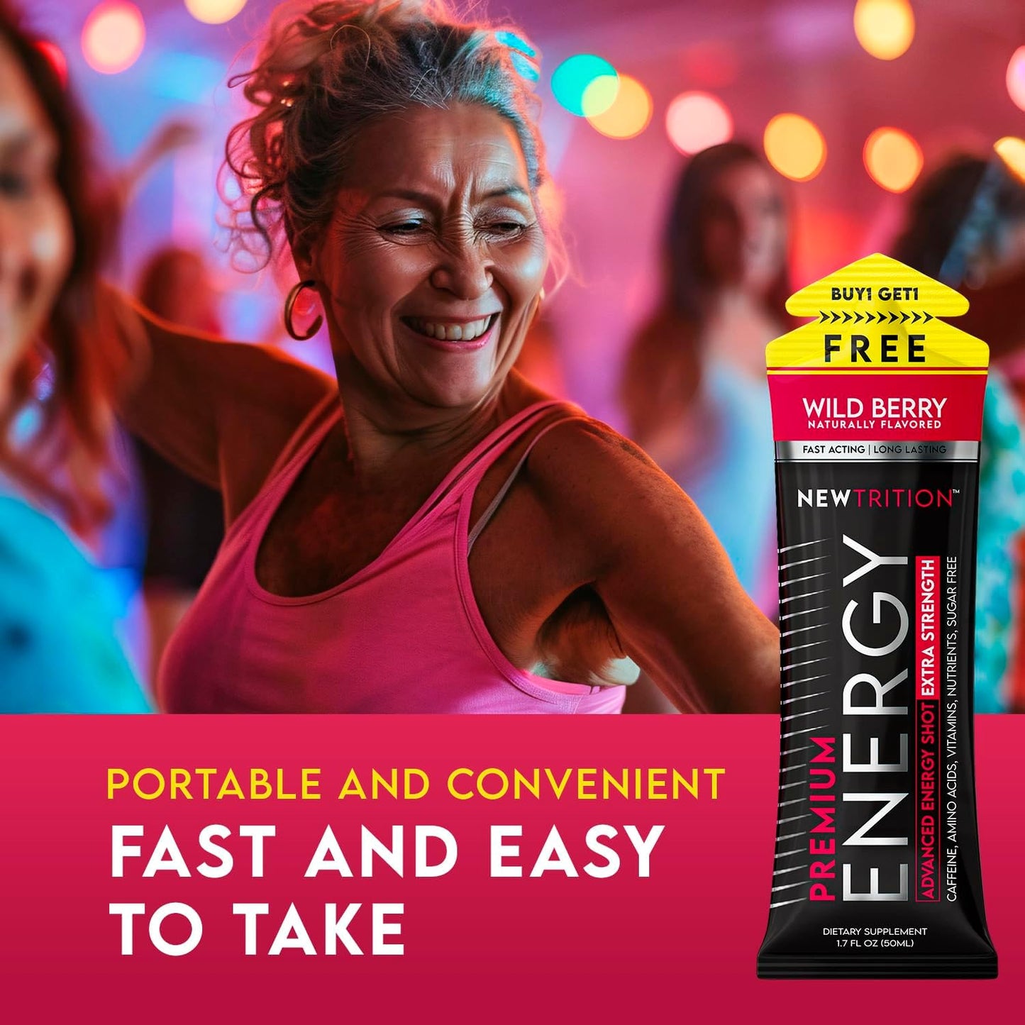 Wild Berry Flavor Extra Strength Energy Shots