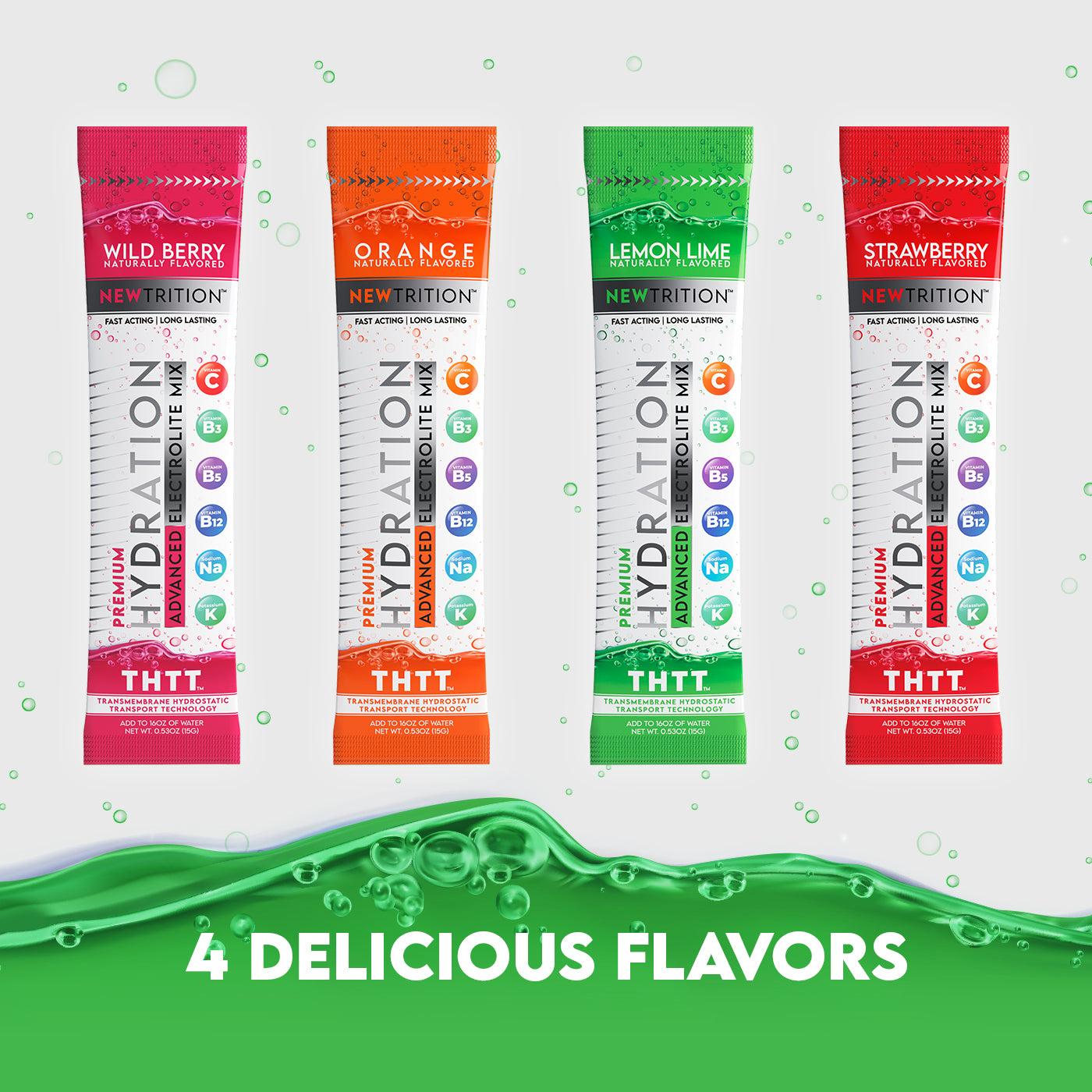 Hydration Packets Electrolyte Drink Powder Packets | Dehydration Relief 12 Servings - Lemon Lime
