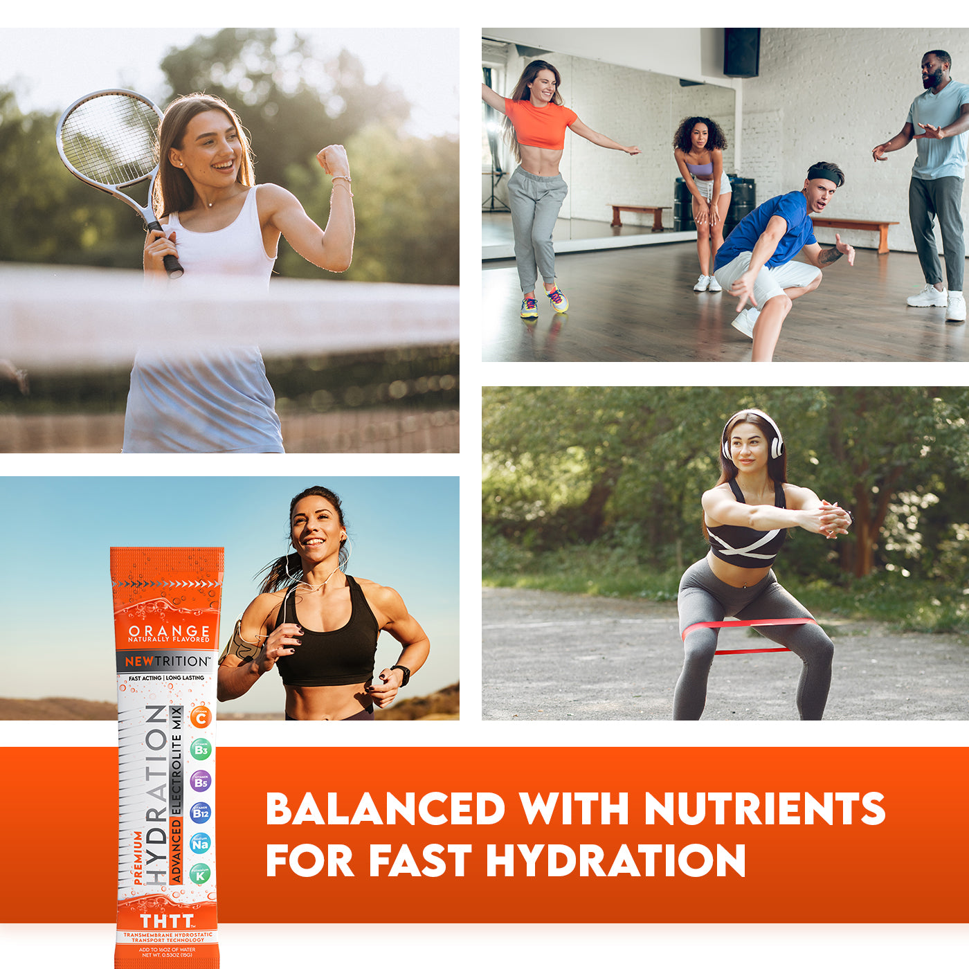 Hydration Packets Electrolyte Drink Powder Packets | Dehydration Relief 12 Servings - Orange