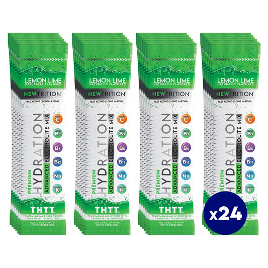 Hydration Packets Electrolyte Drink Powder Packets | Dehydration Relief 24 Servings - Lemon Lime