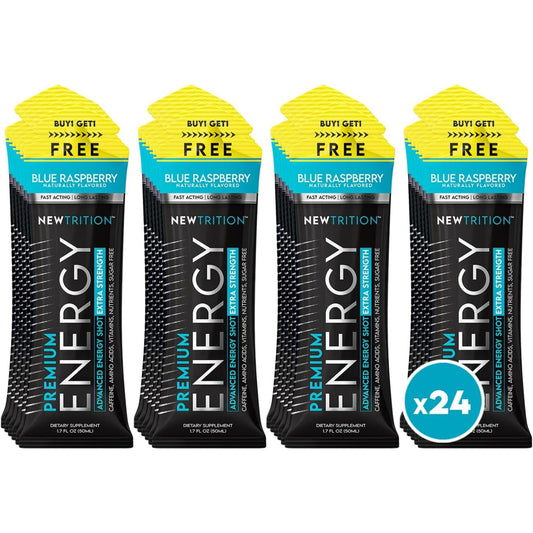 Blue Raspberry Flavor Extra Strength Energy Shots