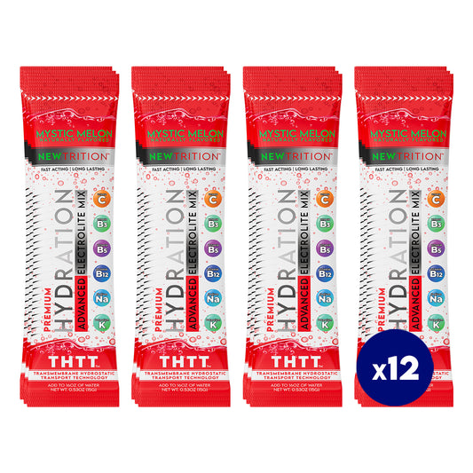 Hydration Packets Electrolyte Drink Powder Packets | Dehydration Relief 12 Servings - Mystic Melon