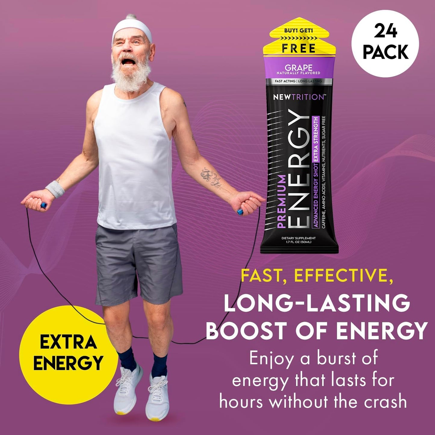 Grape Flavor Extra Strength Energy Shots