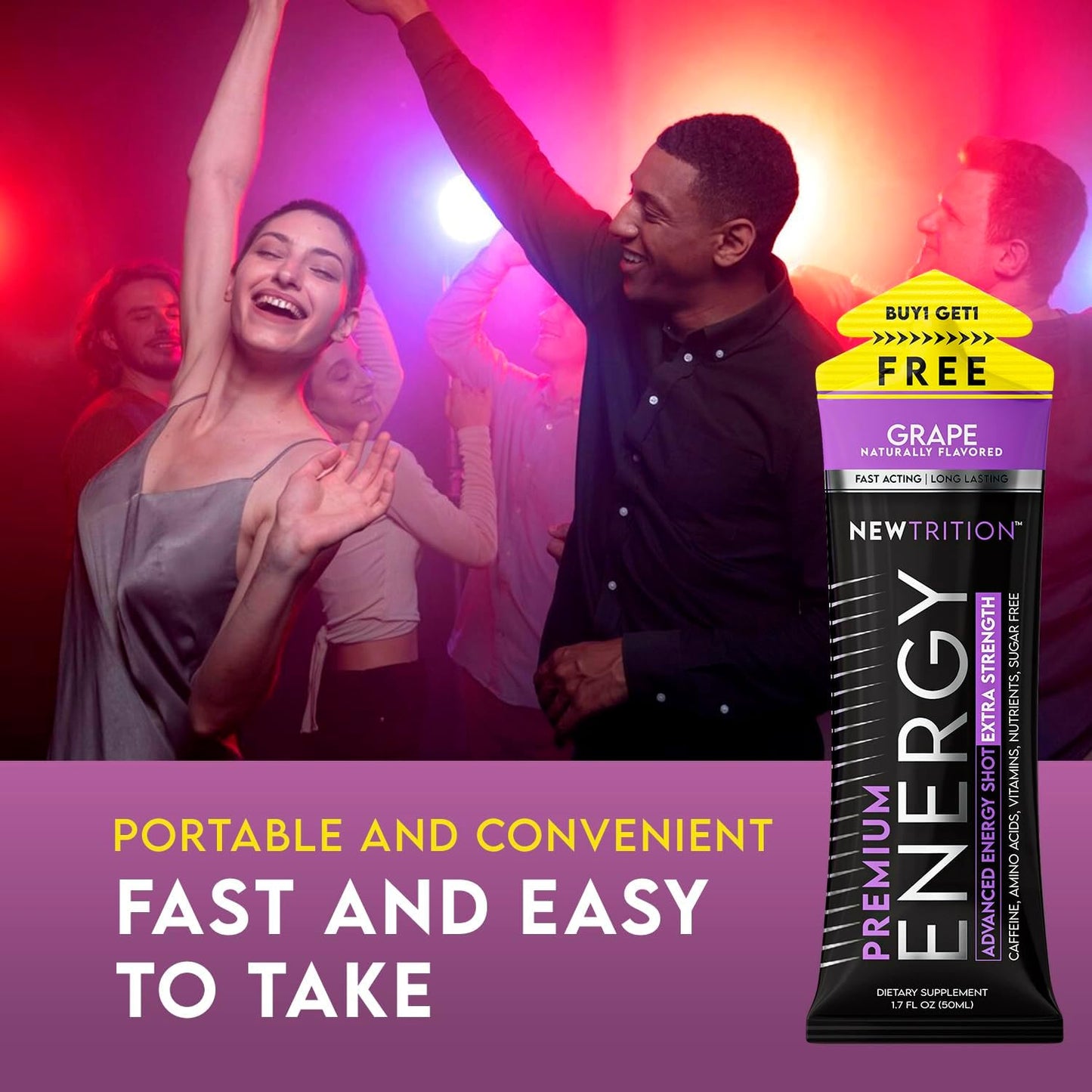 Grape Flavor Extra Strength Energy Shots