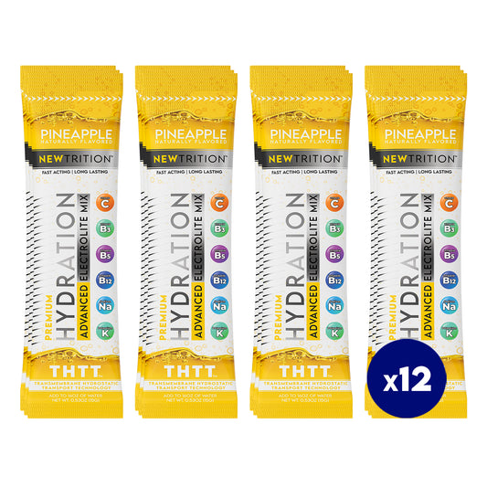 Hydration Packets Electrolyte Drink Powder Packets | Dehydration Relief 12 Servings - Pineapple