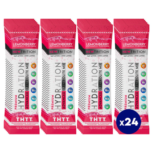 Hydration Packets Electrolyte Drink Powder Packets | Dehydration Relief 24 Servings - Lemonberry