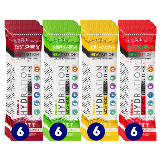 Hydration Packets Electrolyte Drink Powder Packets | Dehydration Relief 24 Servings, Tart Cherry, Green Apple, Pineapple, Mystic Melon