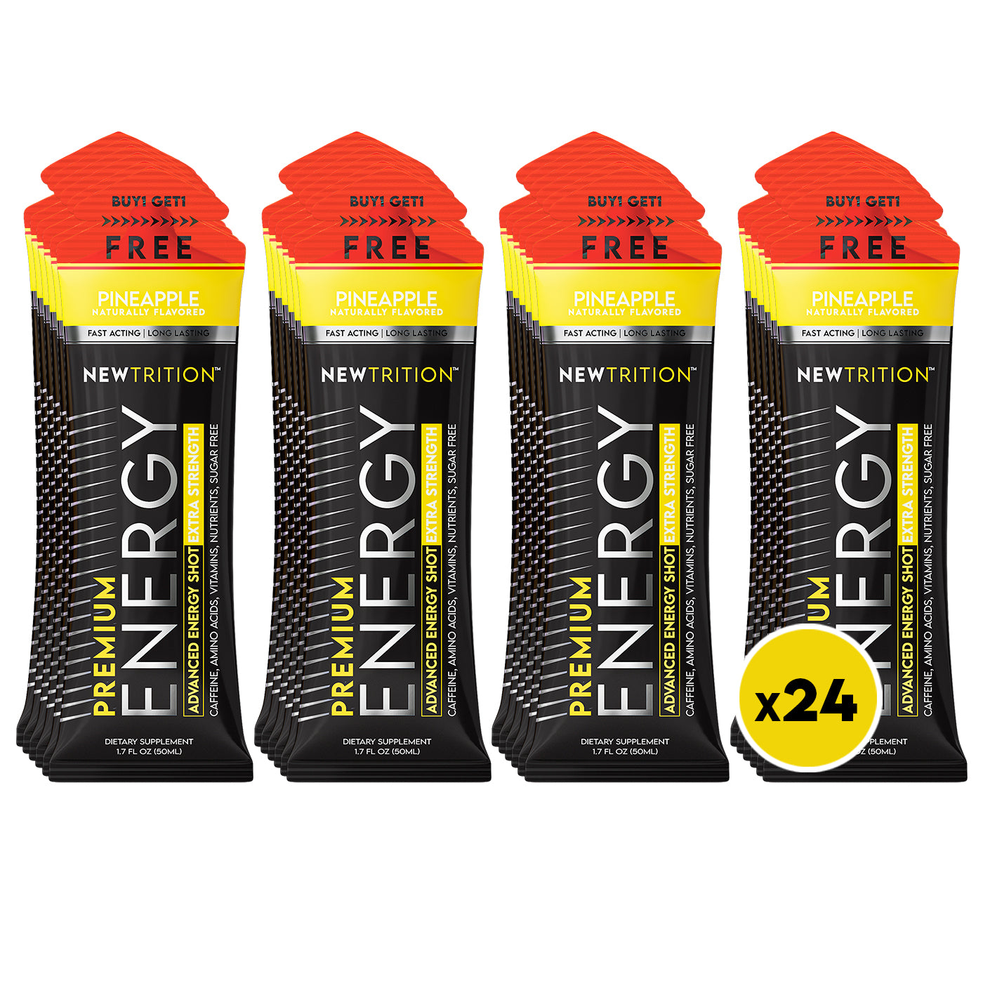 Pineapple Flavor Extra Strength Energy Shots