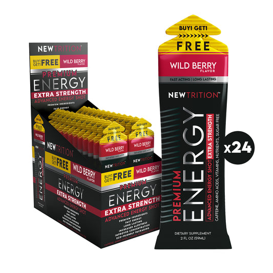 Wild Berry Flavor Extra Strength Energy Shots